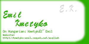 emil kmetyko business card